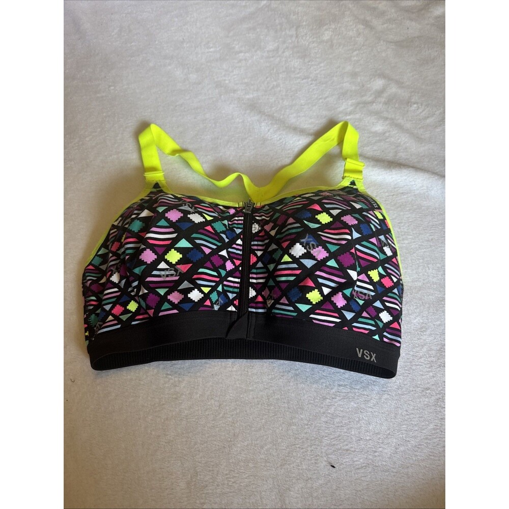 Victoria Secret VSX Sport Bra 34DD Racerback Padded Cup Adjustable Band - Picture 2 of 9